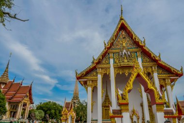 Beautiful Wat Chalong buddhist temple in Phuket thailand clipart