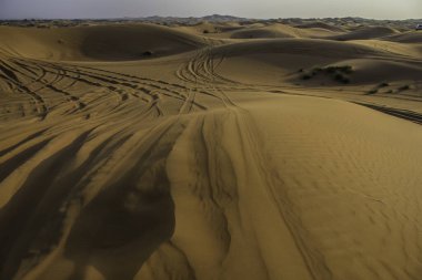 BAE 'de safari sırasında Dubai çöl manzarası