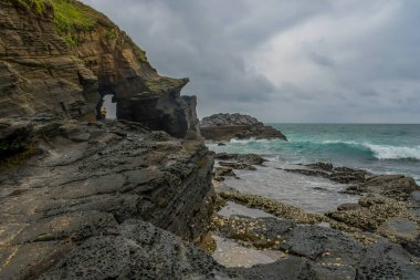 Ballito Güney Afrika 'da Duvardaki Delik, KwaZulu Natal, Thompsons Körfezi Sahili' nde Yunus Sahili