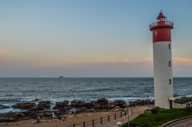Umhlanga Deniz Feneri Durban kuzey Kzn Güney Afrika worl'd ikonik deniz fenerleri biri