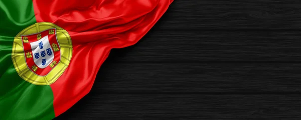 Крупный План Флага Европы Черном Деревянном Фоне Рендеринг — стоковое фото