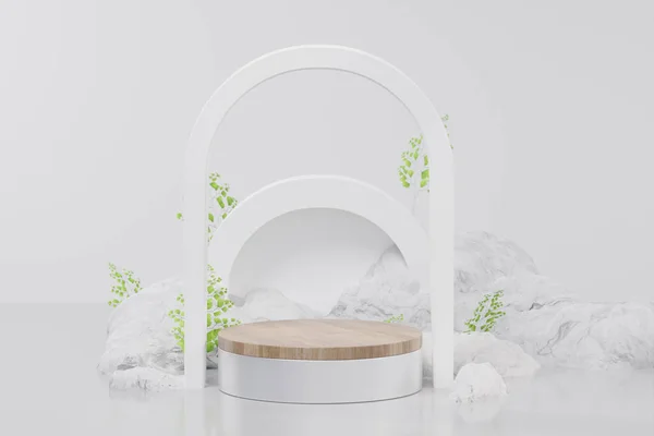 Minimalist Ahşap Bitki Podyumu 3B Hazırlama