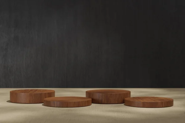 Minimalist Tahta Çember Podyum 3D Yapılandırma