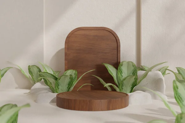 Doğal Tahta Çember Podyum 3D Yapılandırma