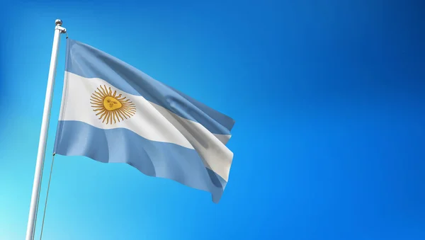 Arjantin Bayrak Uçurtması Mavi Gökyüzü Arkaplanı 3B Yapılandırma