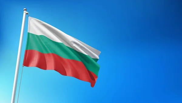 Bandeira Búlgara Voando Fundo Azul Céu Render — Fotografia de Stock