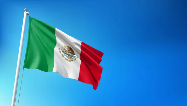 Мехико Флаг Фоне Голубого Неба Рендер — стоковое фото