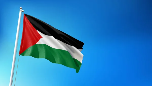 パレスチナ国旗空飛ぶ背景3Dレンダリング — ストック写真