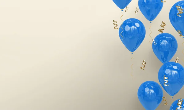 Light Celebration Tle Realistyczne Niebieskie Balony Render — Zdjęcie stockowe