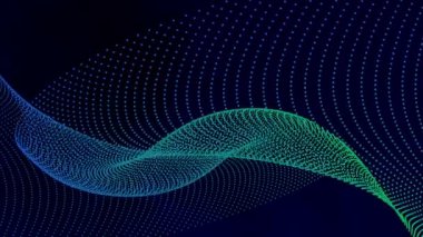 Dinamik Yeşil ve Mor Parçacık Dalga Canlandırması