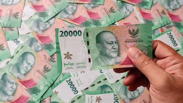 Endonezya Rupiah Banknotları Tahta Yüzey IDR 20000