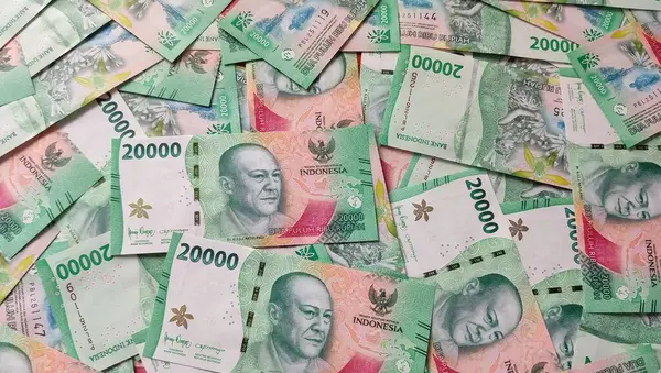 Endonezya Rupiah Banknotları Tahta Yüzey IDR 20000