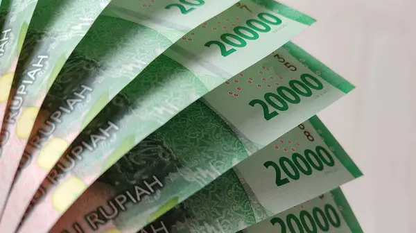 Endonezya Rupiah Banknotları Tahta Yüzey IDR 20000