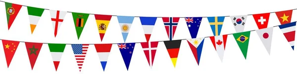 Guirnalda Con Banderines Colores Internacionales — Archivo Imágenes Vectoriales