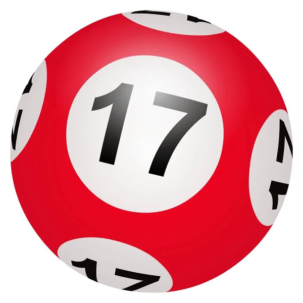 Lotto Boll Nummer Vit Bakgrund — Stockfoto