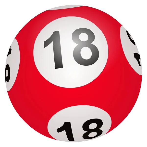 Lotto Bal Nummer Een Witte Achtergrond — Stockfoto