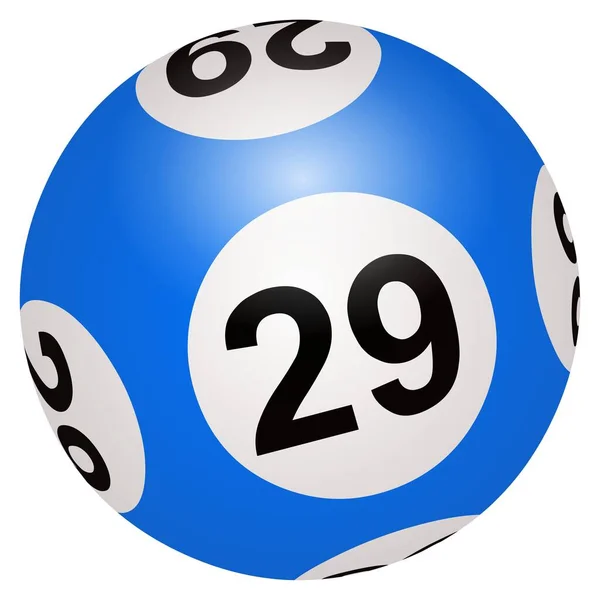 Balle Lotto Numéro Sur Fond Blanc — Photo