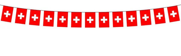 スイスの色の旗を持つガーランド — ストックベクタ