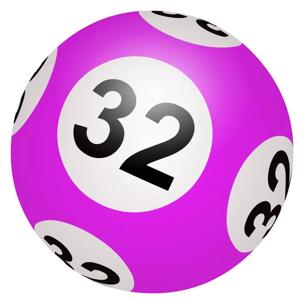 Lotto Bal Nummer Een Witte Achtergrond — Stockfoto