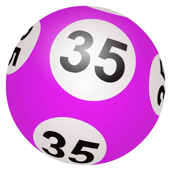 Lotto Boll Nummer Vit Bakgrund — Stockfoto
