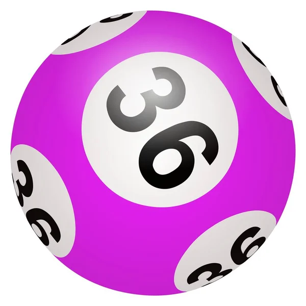 Lotto Bola Número Fundo Branco — Fotografia de Stock