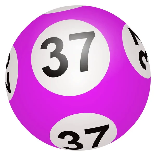 Boule Lotto Numéro Sur Fond Blanc — Photo