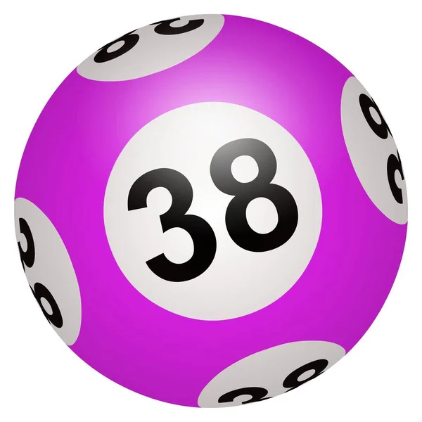 Lottokugel Nummer Auf Weißem Hintergrund — Stockfoto