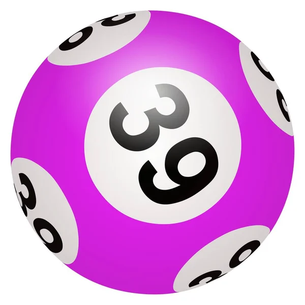 Lotto Bola Número Fundo Branco — Fotografia de Stock