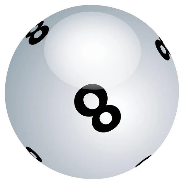 Witte Lotto Bal Nummer Witte Achtergrond — Stockfoto