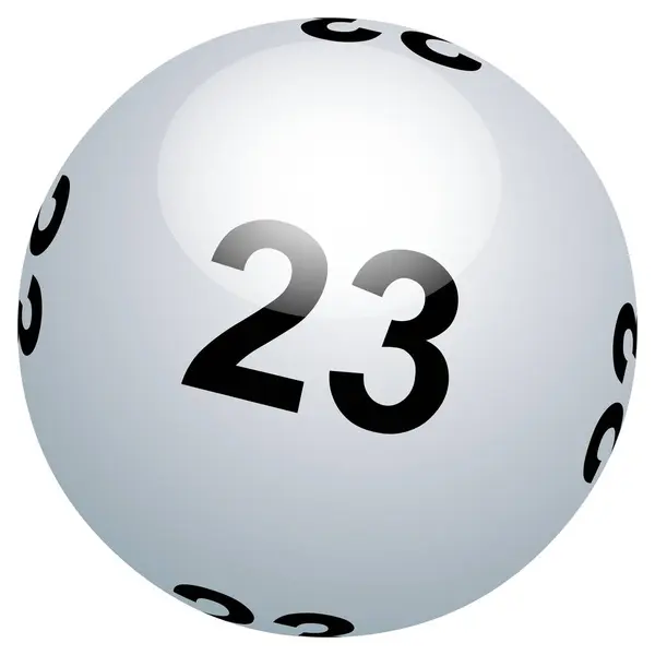 Λευκή Μπάλα Lotto Αριθμός Λευκό Φόντο — Φωτογραφία Αρχείου