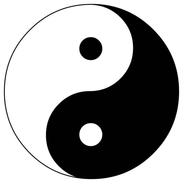 Yin Yang Σύμβολο Λευκό Φόντο — Διανυσματικό Αρχείο