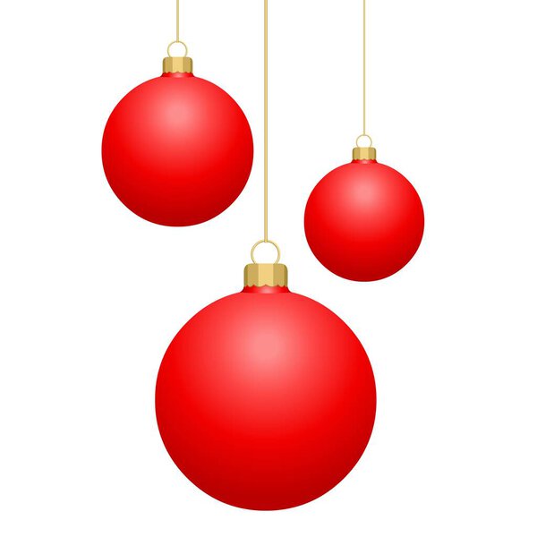 Vector with red Christmas balls