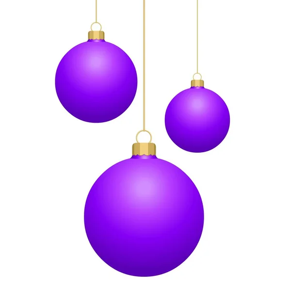 带有紫色圣诞球的病媒 — 图库矢量图片#