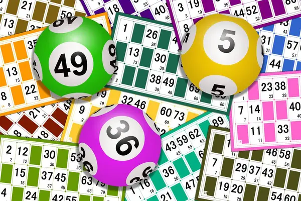 Stapel Kaarten Lotto Ballen — Stockfoto