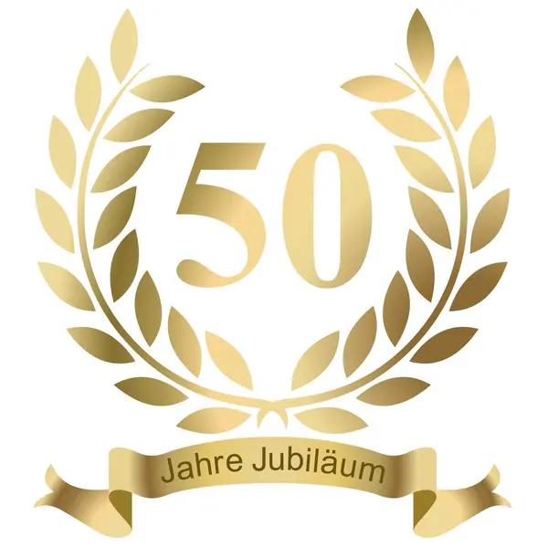 stock vector Laurels For the 50th anniversary with text in German