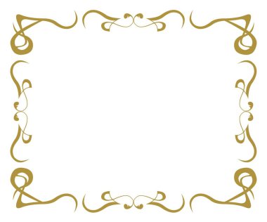 Art Nouveau çerçeve altın rengi