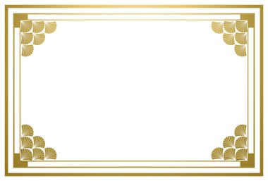 Beyaz arkaplanda Art Deco çerçevesi