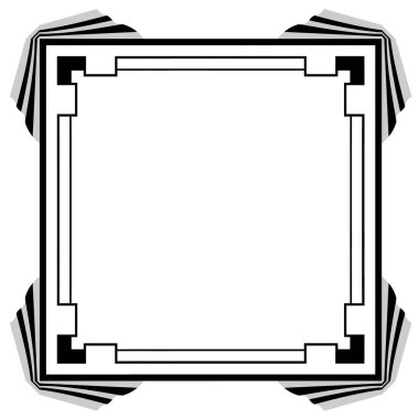 Beyaz arkaplanda Art Deco çerçevesi