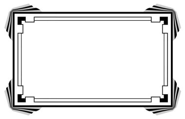 Beyaz arkaplanda Art Deco çerçevesi