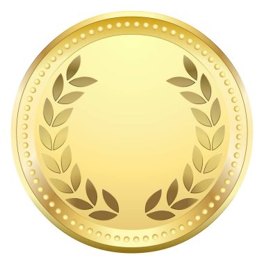 Beyaz arka planda şöhretli altın madalya