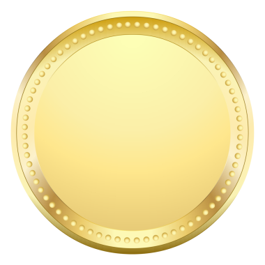 Beyaz arka planda altın madalya