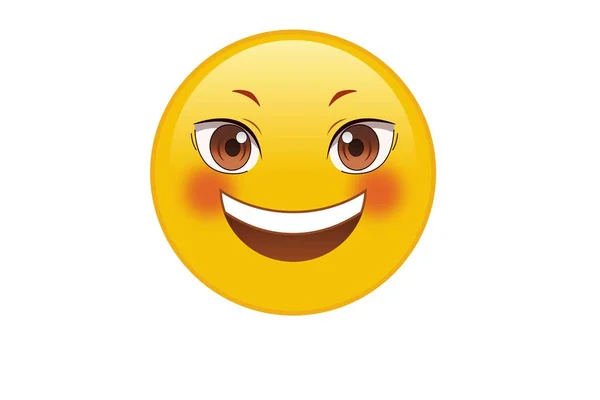 Glimlachende Emoticon Geïsoleerd Een Witte Achtergrond Illustratie Ontwerp — Stockfoto