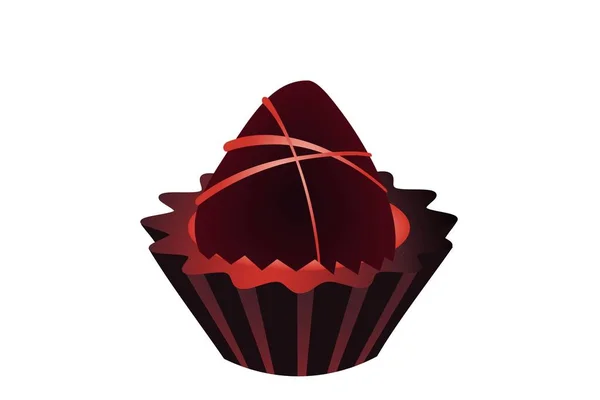 Cupcake Cioccolato Deliziosa Illustrazione Cremosa Muffin Bianco — Foto Stock