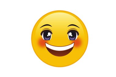 Ağız çizimi açık gülümseyen emoji 