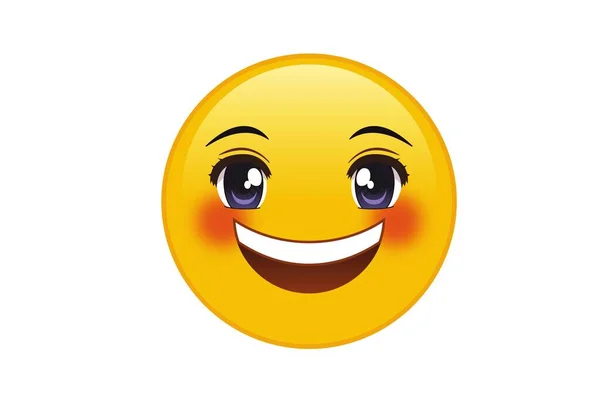Leende Emoji Med Öppen Mun Illustration Design Royaltyfria Stockfoton