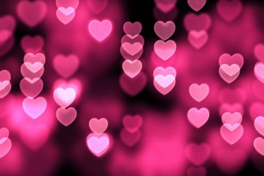  bokeh background with hearts - illustration