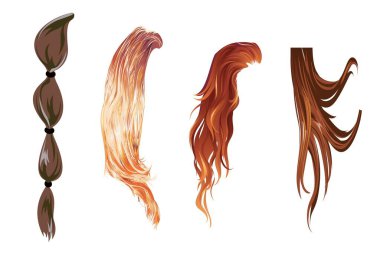 set of hairstyle isolated on a white background - illustration design 