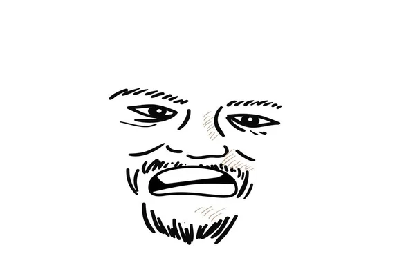 Gesicht Einer Person Auf Weißem Hintergrund Illustrationsdesign — Stockfoto