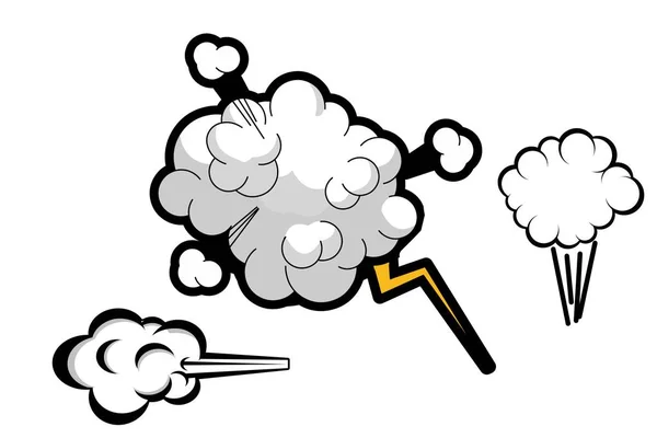 热云和闪电 涂鸦草图 图解设计 — 图库照片