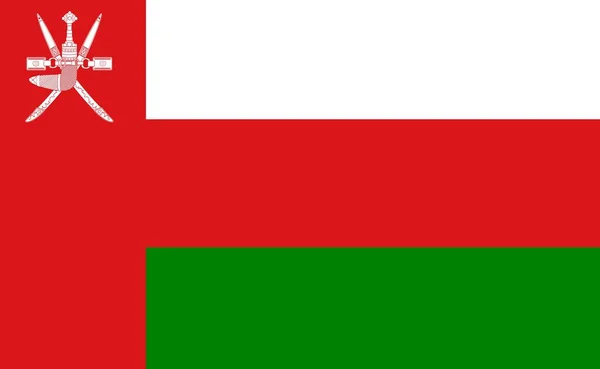 Símbolo Estado Bandeira Omã Isolado Bandeira Nacional Fundo Cartão Saudação — Fotografia de Stock